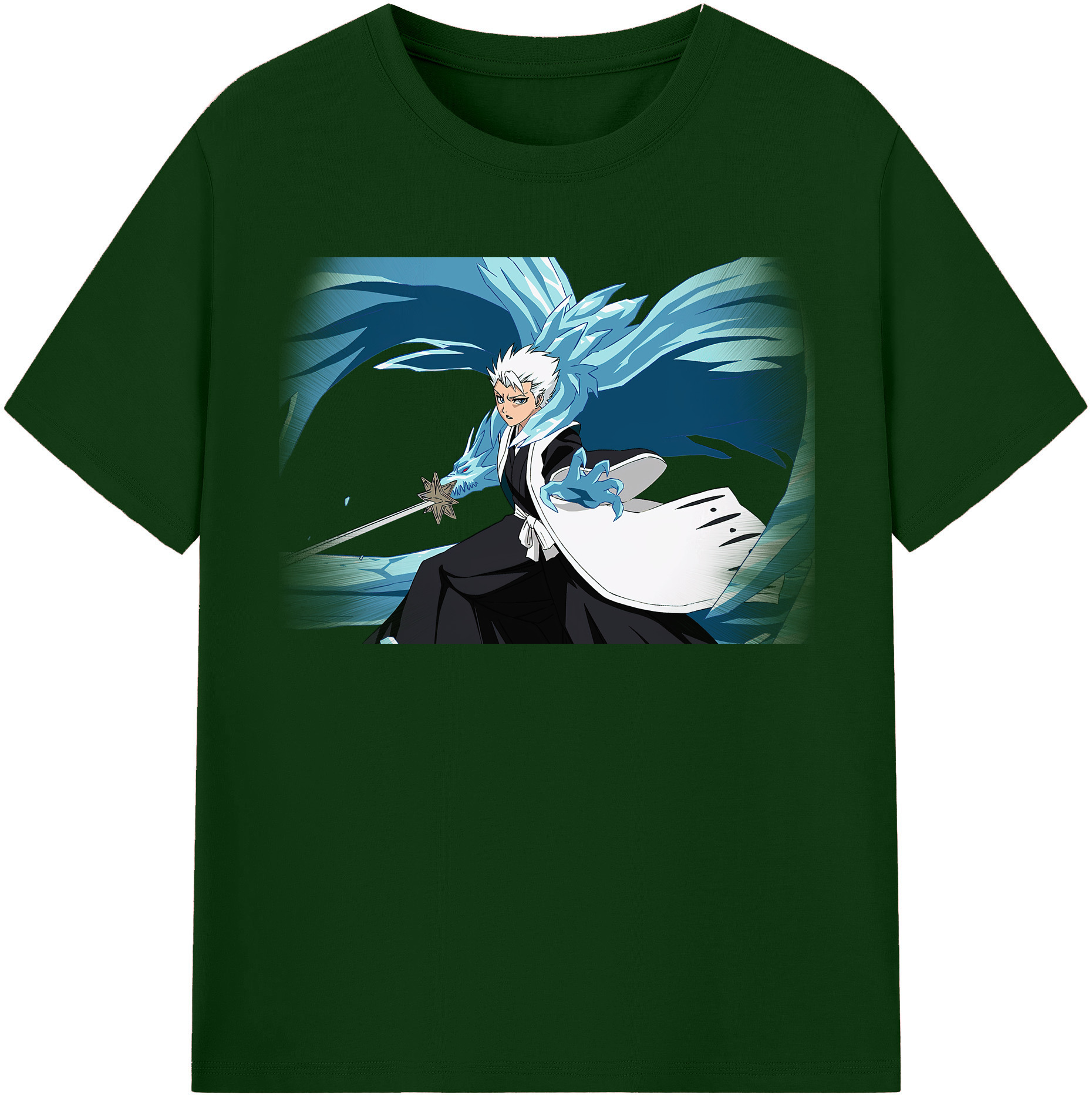 （画像用） ブリーチ 日番谷冬獅郎（ひつがや とうしろう） BLEACH Hitsugaya Toushirou 綿100％半袖Tシャツ（フロントプリント）